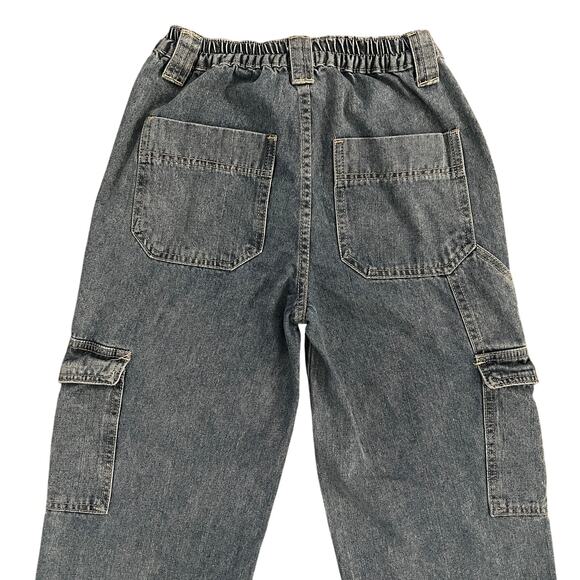 Simple Society Womens Blue Elastic Waist Straight Denim Cargo Jeans Size 3/26 - Picture 8 of 8